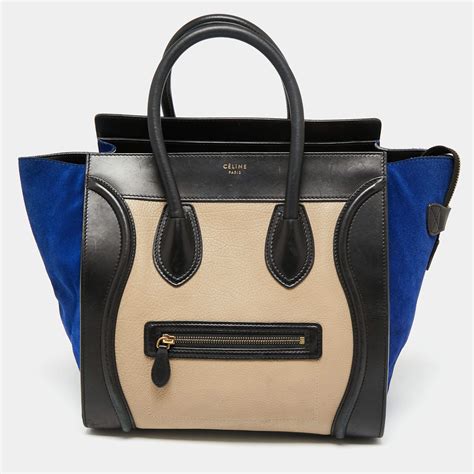 celine mini luggage tote tricolor|Celine shoulder luggage tote price.